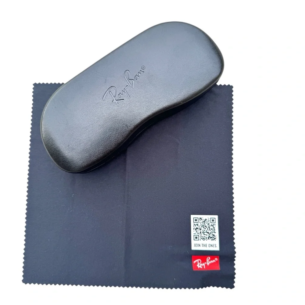 RAY BAN’S black Sunglasses case dust cleaner cloth reading glasses hard case eye